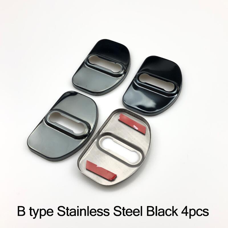 Car styling Accessories Door Lock Waterproof Rust Resistant Protective Cover For Porsche 911 Cayenne Macan Cayman Boxster: B type Steel Black
