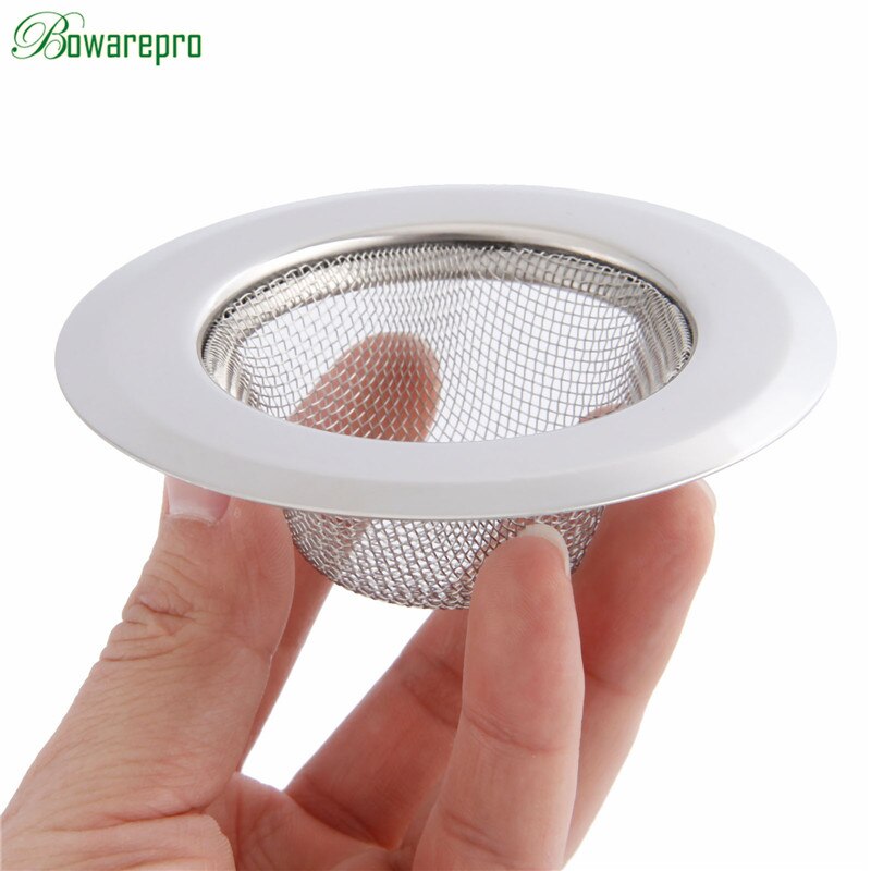 bowarepro Stainless Steel Bath Shower Drain Hole Filter Trap Metal Sink Strainer Shower Bathroom Plug Filter 9cm Kitchen Waste