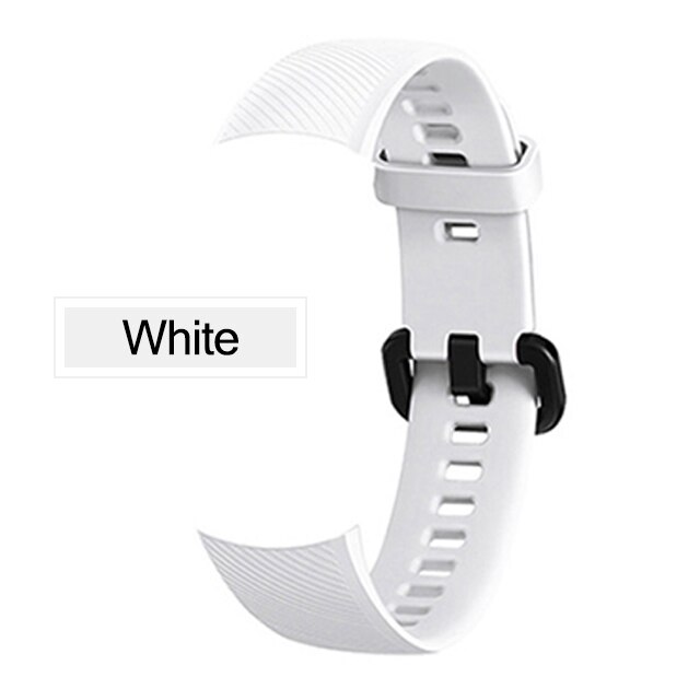 Correa de silicona para Huawei Honor Band 4 5 pulsera deportiva inteligente dos tonos porosa correa de reemplazo transpirable para Honor Band 3 4 Band5: White