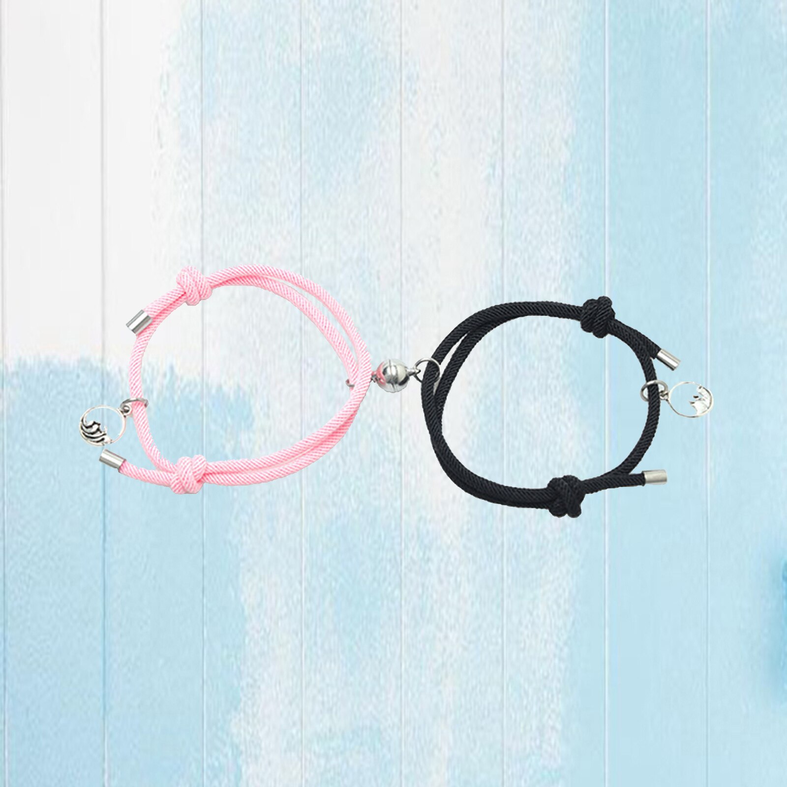 Liebhaber Passenden Armbinde Geflochtene Magnetische Abstand Armbinde Rosa: Schwarz Rosa