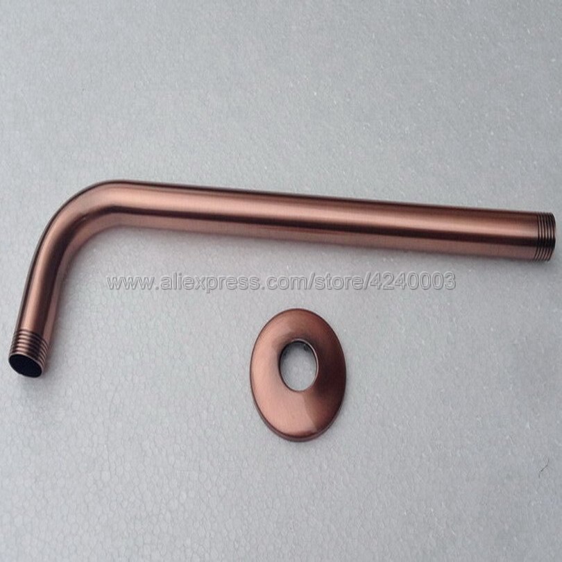 Antique Red Copper Wall Shower Head Extension Pipe - 12" Long Shower Arm Arm Bathroom Accessories Khh100