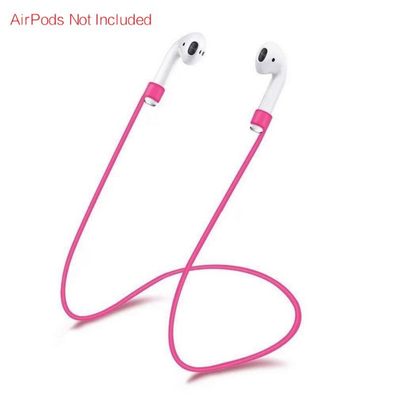 1pc Silicone Anti-lost Neck Strap Wireless Earphone String Rope Headphone Cord Earphone Accessorie For Apple AirPods Newest: 70CM pink