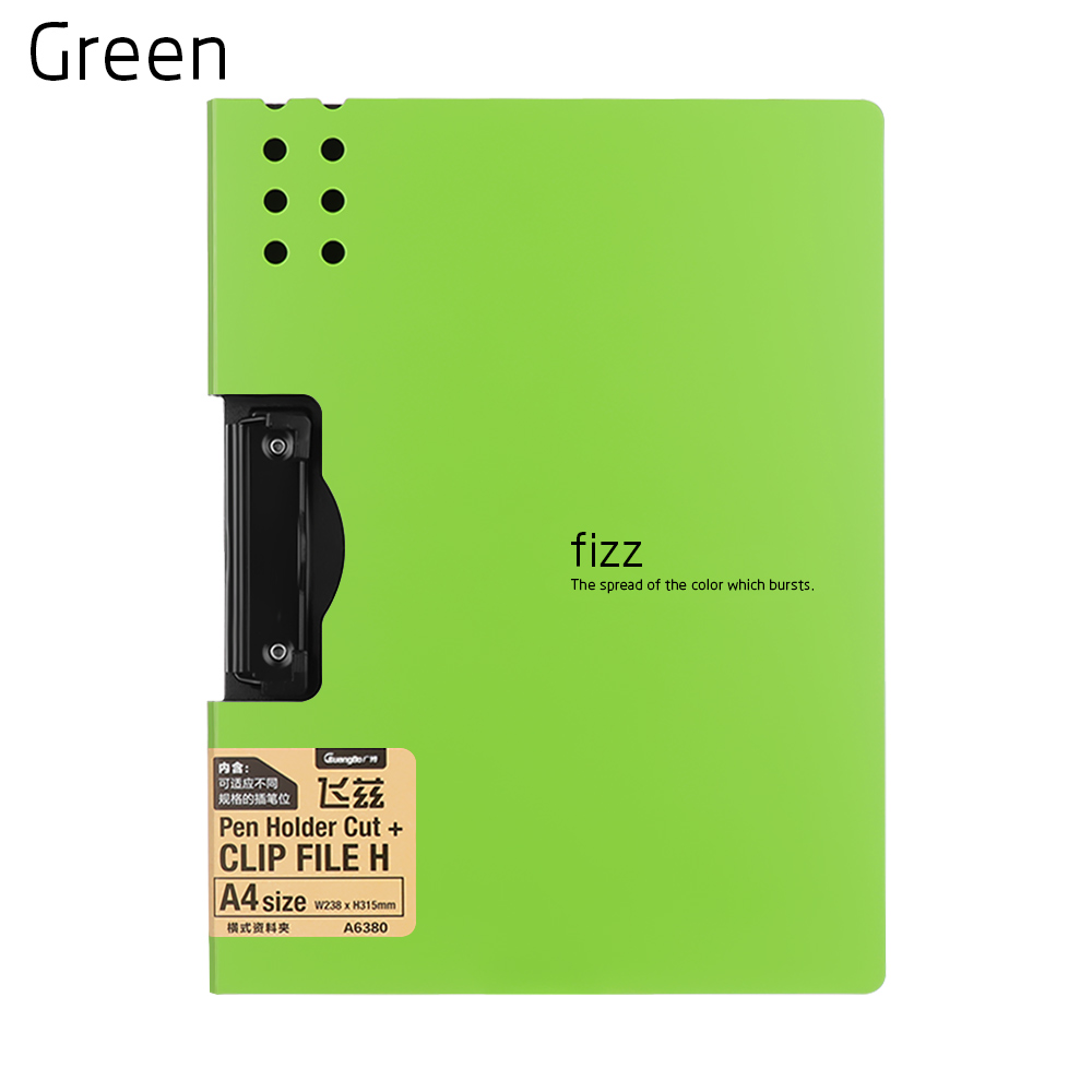 1 PC Horizontal A4 File Folder Matte Texture Portable Pad Writing Board Office Metting File Pocket Stationery School Supplies: Green