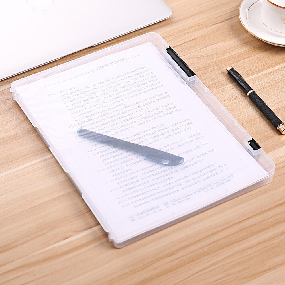 A4 Transparent Storage Box Clear Plastic Document Paper Filling Case File Waterproof Folder Office Stationery Storages Supplies#