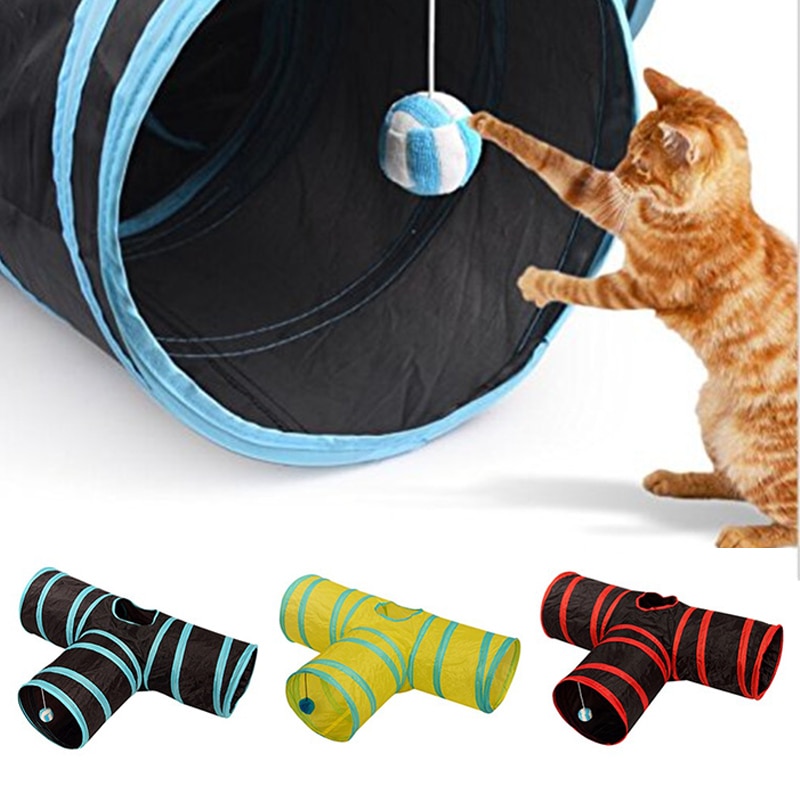 2/3/4/5 hål sällskapsdjur katt tunnel leksaker vikbar sällskapsdjur träning leksak interaktiv rör rolig leksak för katt kanin djur spela tunnel rör