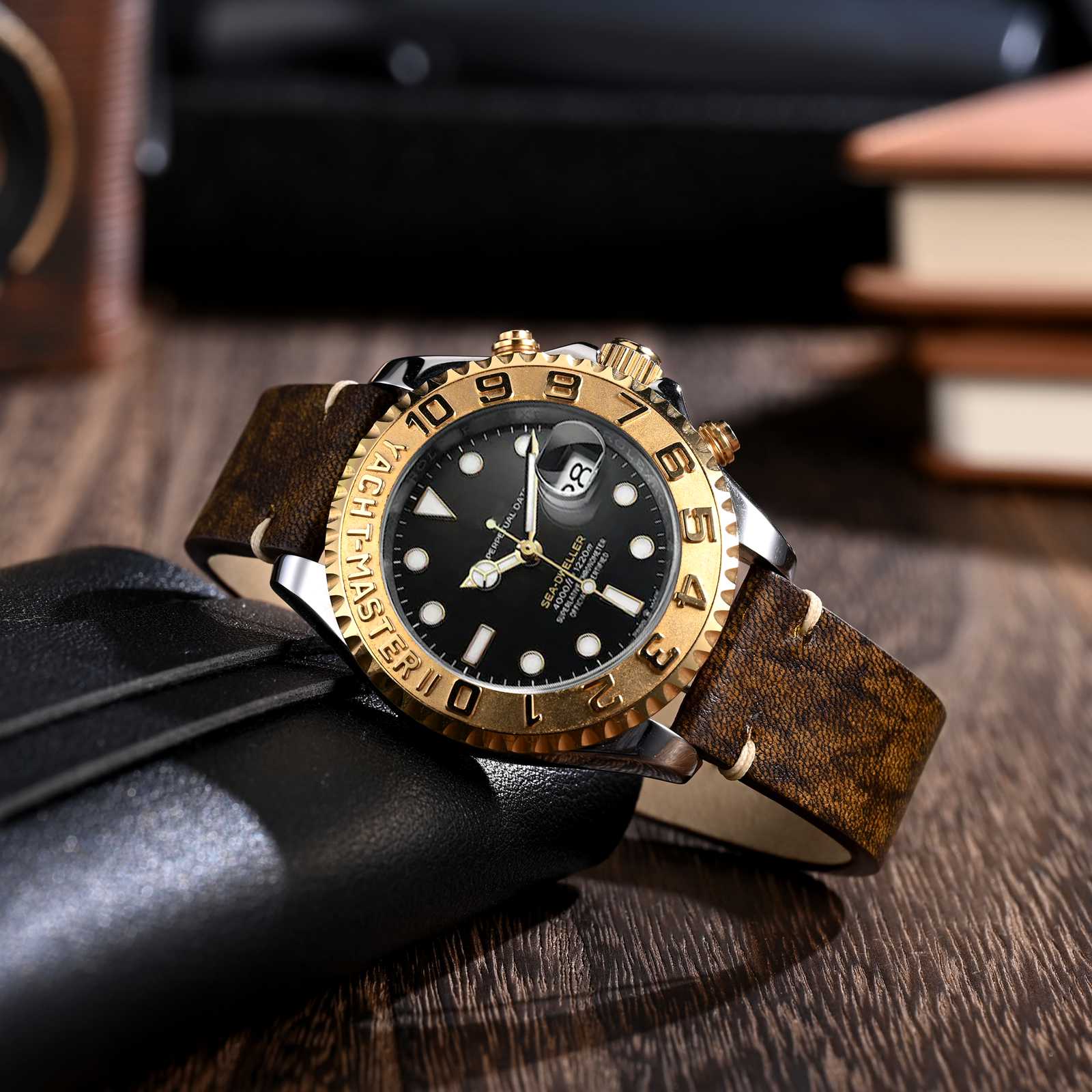 Bisonstrap italiensk lærreim 20mm klokkereim 18mm klokkereim herreklokkereim hurtigutløser