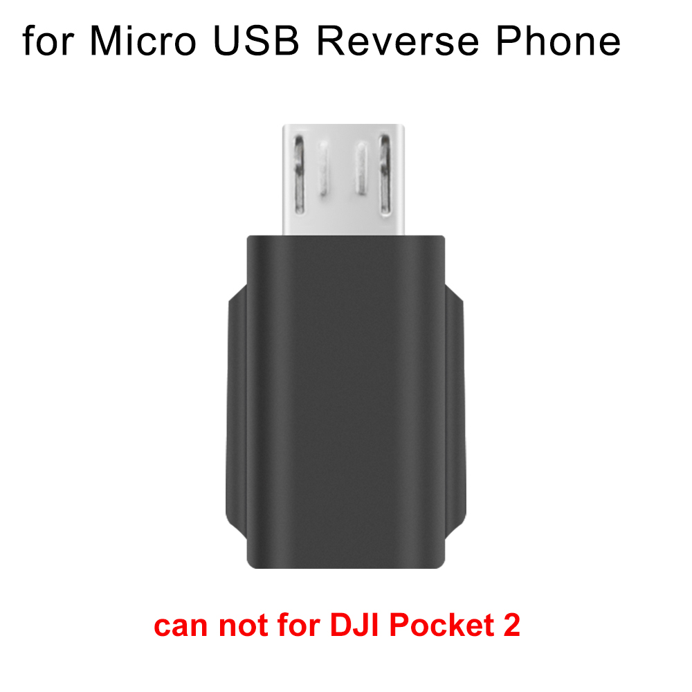 For DJI Pocket 2 Positive Reverse Android Smartphone Adapter Connector Converter Micro USB Interface Gimbal Accessiories: White