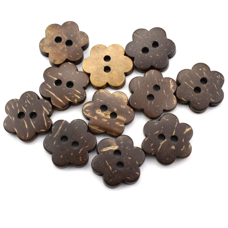 30 stuks bloemvormige knopen, schelpvormige knopen voor doe-het-zelf scrapbooking, kokosnootknopen voor knutselwerkjes, knopen voor doe-het-zelf naaien scrapbooking