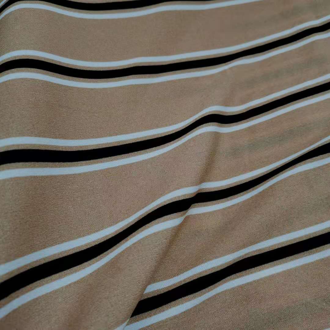Rayure robe en mousseline de soie tissu élastique fête jupe tissu bricolage matériel de couture: 3