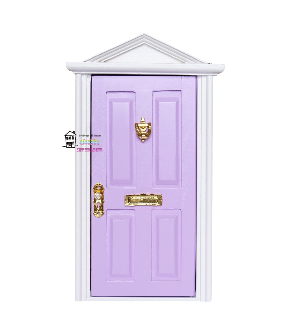 1:12 miniatura casa delle bambole Fata Porta Luce viola Fuori aperto Bambole Parti Regalo di Modo 3 Stile accessori hardware