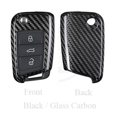 T-Carbon Carbon Fiber Car Key Cover Case Shell For Seat Leon Cupra ST Styling Car Accessories: RB Glass Carbon