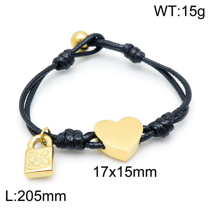sperren Anhänger gewebte Armbinde BeadsBracelet Einstellbare Schwarz Leder Seil Armbinde Gold Silber Farbe Schmuck UNO de 50