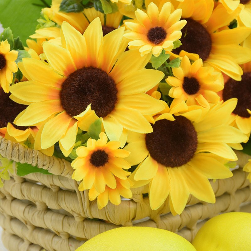 Une variété de fleurs en soie artificielle bouquets de tournesol pâquerettes maison jardin table de mariage bricolage simulation décorative fleur acces