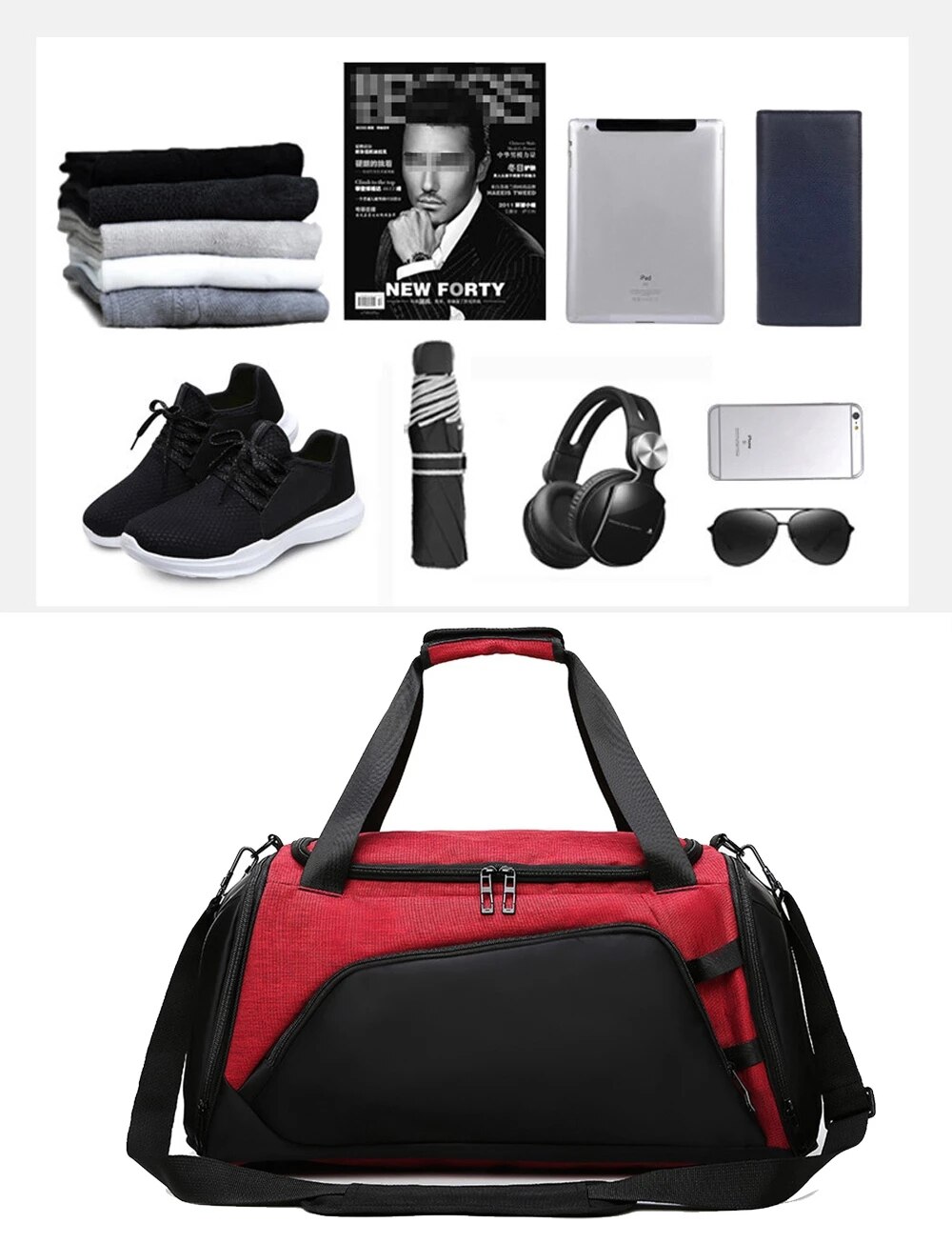 Trainingstas sporttas heren dames fitnesstassen duurzame multifunctionele handtas sportieve outdoortas voor heren