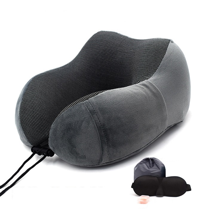 Memory Foam U Vormige Hals Kussens Zachte Trage Rebound Ruimte Reizen Kussen Nek Cervicale Gezondheidszorg Vliegtuig Reizen Hoofdsteun: Dark Gray / only Neck Pillow