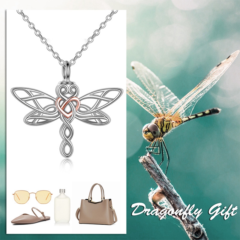 Dragonfly Urn Ketting Voor As Voor Vrouwen Knoop Ierse Sieraden Voor Meisjes Crematie Hanger Ketting
