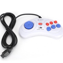 1/2Pcs Wired Game Controller Voor Sega Genesis 6 Knop Gamepad Voor Sega Mega Drive 16 bit Video Game Console