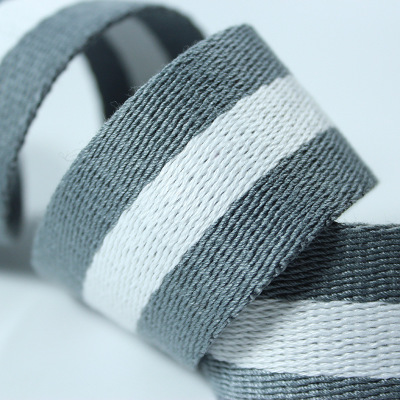 38 Mm Breed Kaki Zwart Kaki Katoen Singels 45 Yards 1.4 Mm Dik Voor Schouderriem Handtas: Grey white grey