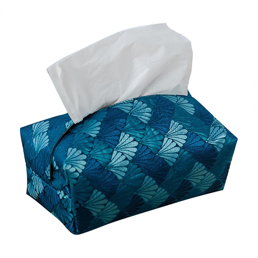 Pretty Tissue Storage Bag Wear-resistant Handmade Aesthetic Tissue Holder Pouch Tissue Box Tissue Case: Navy Blue