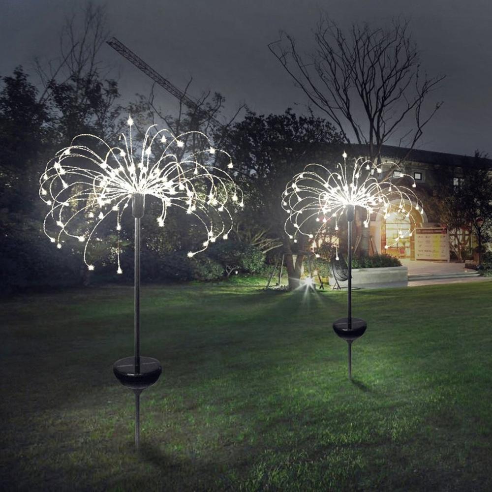 Solar Ground Plug Vuurwerk Licht Led Koperdraad Licht Paardebloem Lichtslingers Tuin Gazon Verlichting Kerst Decoratie Verlichting