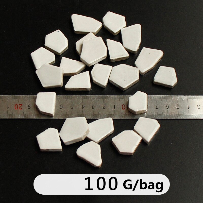 100g mozaika ceramiczna fragmenty niebieskie i białe kawałki porcelany rzemiosło materiały kolaż małe płytki DIY kreatywna artystyczna dekoracja: Alien White