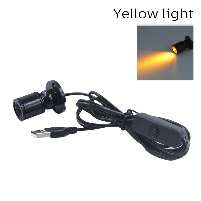 Spotlight USB 5V Led 3W Jewelry Cabinet Showcase Mini Spot Bench Lamp Ceiling Light Switch USB Interface Natural white Red Blue: Warm White