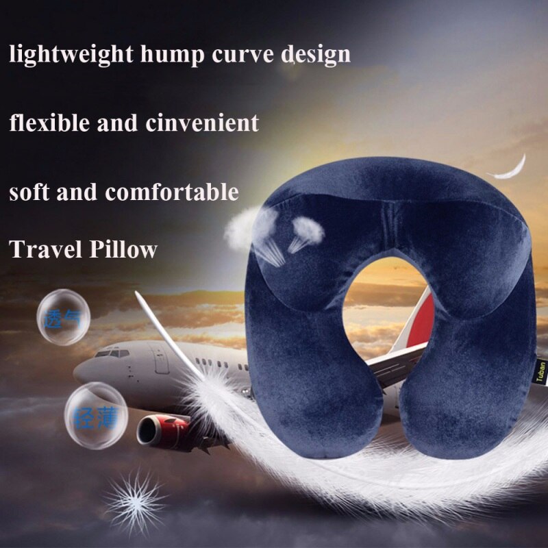 U-vorm Reizen Kussen Voor Vliegtuig Opblaasbaar Nekkussen Reizen Accessoires 4 Kleuren Comfortabele Kussens Voor Sleep Thuis Textiel