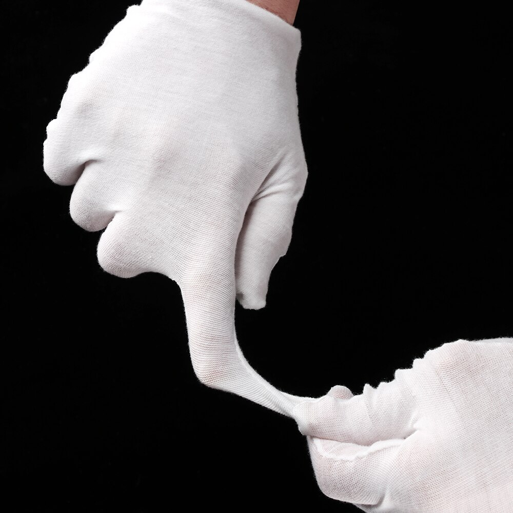 1 paar Weiß Baumwolle Arbeits Schutz Handschuhe Dünn Mittel Dick Handschuhe Schmuck Wertschätzung Garten Reinigung Liefert