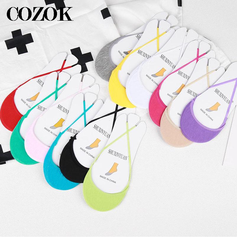 Zachte Katoen Slippers Vrouwelijke Kleurrijke Hoge Hakken Sokken Mode Vrouwen Ademend Boot Sokken Zomer Korte Onzichtbare Sok 5 Paren/partij