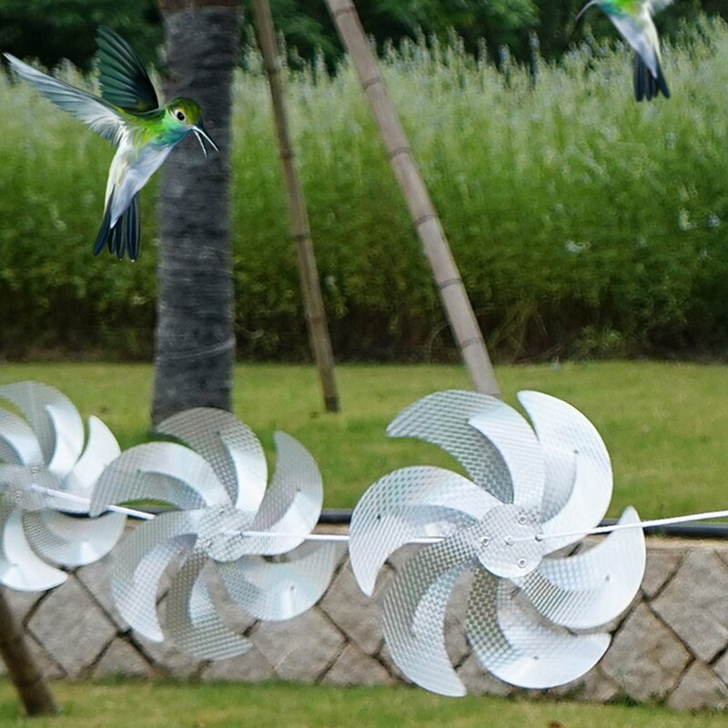 Przeciw ptakom wiatrak odstraszacz ptaków wiatrak srebrny wiatraczek odblaskowy strach na wróble odstraszający napęd wiatrak ciąg