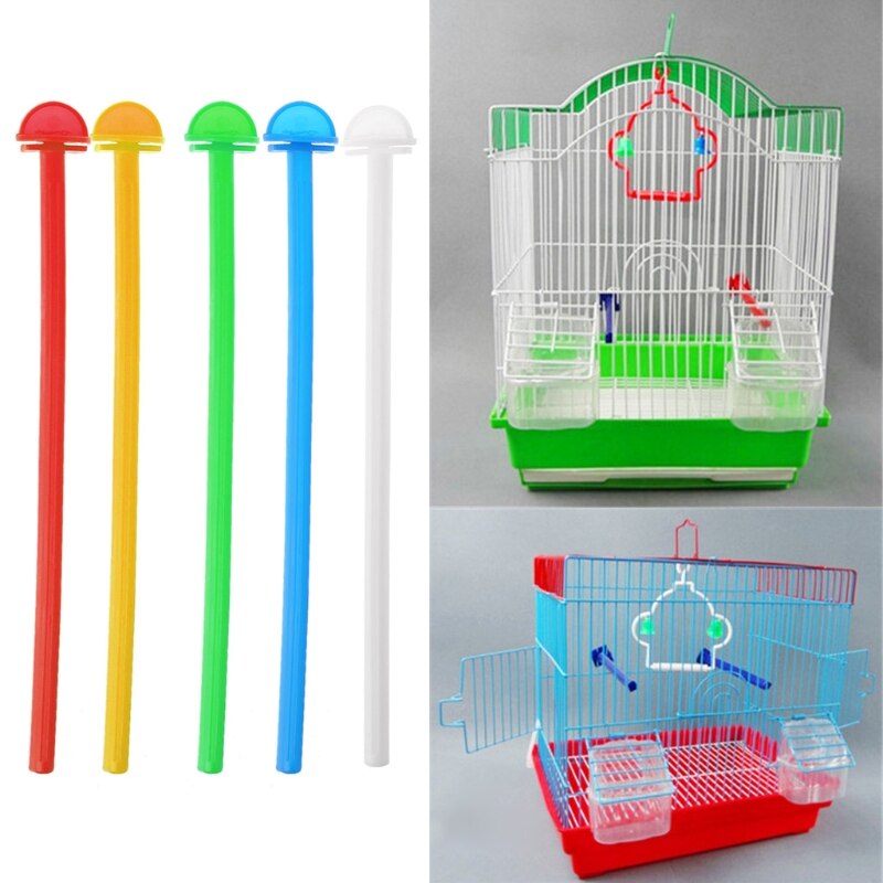 5PCS Bird Cage Perch Stand Holder Plastic Bird Finch Canary Budgie Cage Platform Plastic Bird Perch Random Color
