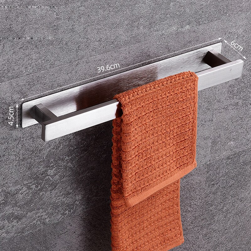 Zelfklevende Badkamer Accessoires Set Geen Boor Borstel Afwerking Zwarte Handdoek Bar Handdoek Haak Handdoek Keuken Wc Handdoek Houder Zilver: Type 3 Silver