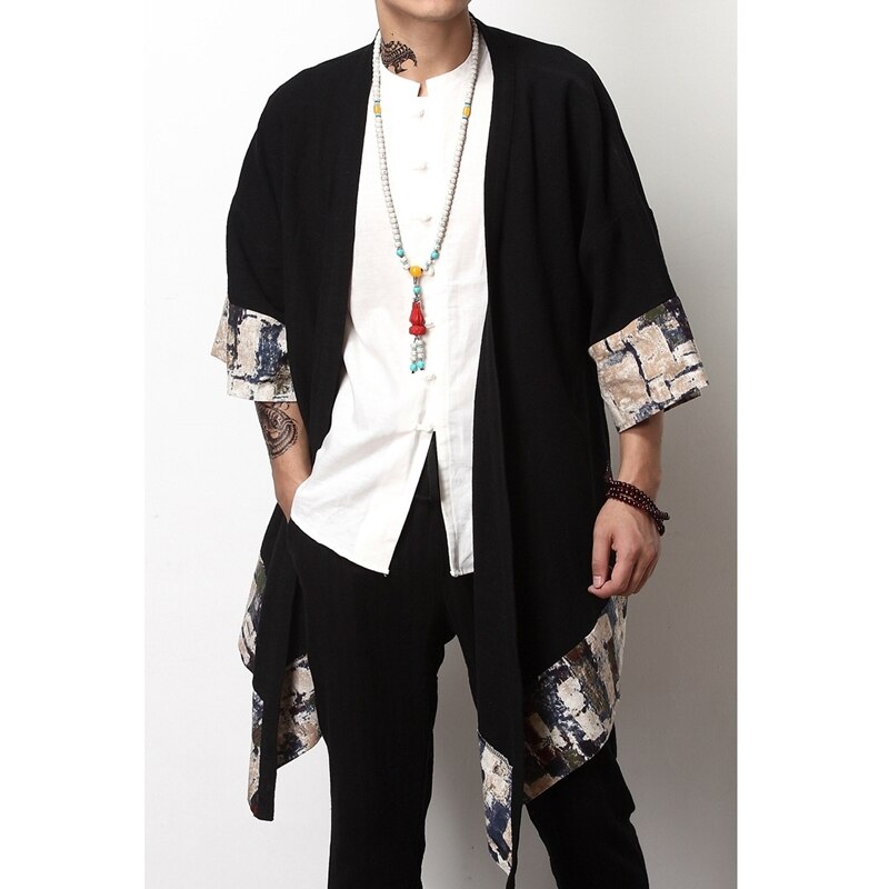 Japanese kimono cardigan men haori yukata male samurai costume clothing kimono jacket mens kimono shirt yukata haori