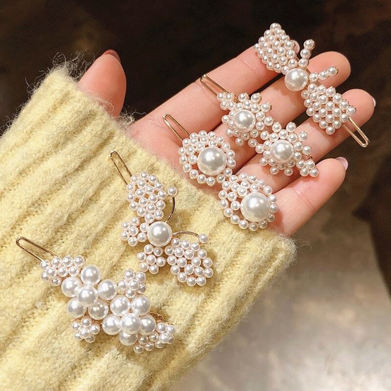 Vrouwen Imitatie Parels Haar Clips Hoofddeksels Haarspelden Haarspeldjes Lichtmetalen Bb Hairgrip Meisjes Haar Accessoires
