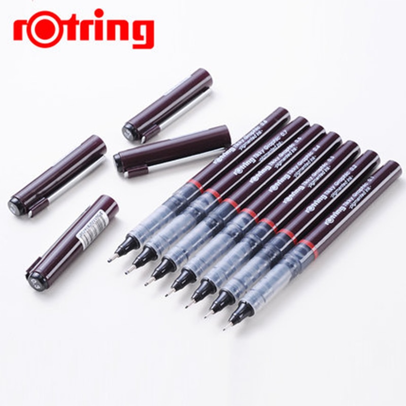 3pcs/lot Rotring Tikky Graphic Pigmented Ink 0.1/0.2/0.3/0.4/0.5/0.7/0.8mm Disposable Liner Pen For Graphic