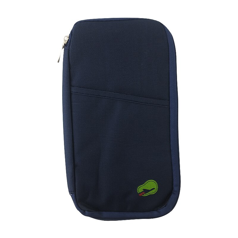 1Pc Women Men Passport Cover Travel Credit ID Card Holder Wallet Purse Storage Document Bag Passport Case Organizer: Navy With Logo