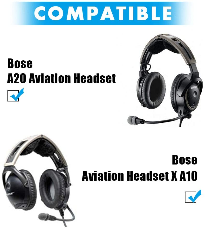 A20 Headset Replacement Ear Pads Ear Cushions Kit Compatible with Bose Aviation Headset X A10 A20 Headphone