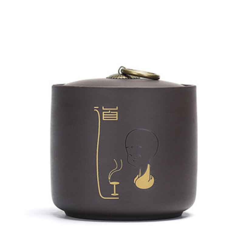 Caja de almacenamiento de té verde Puer de arcilla púrpura, lata de galletas, tarro de caramelo, frutos secos, caja de sellado, tanques de viaje, caja de hojas de té: H