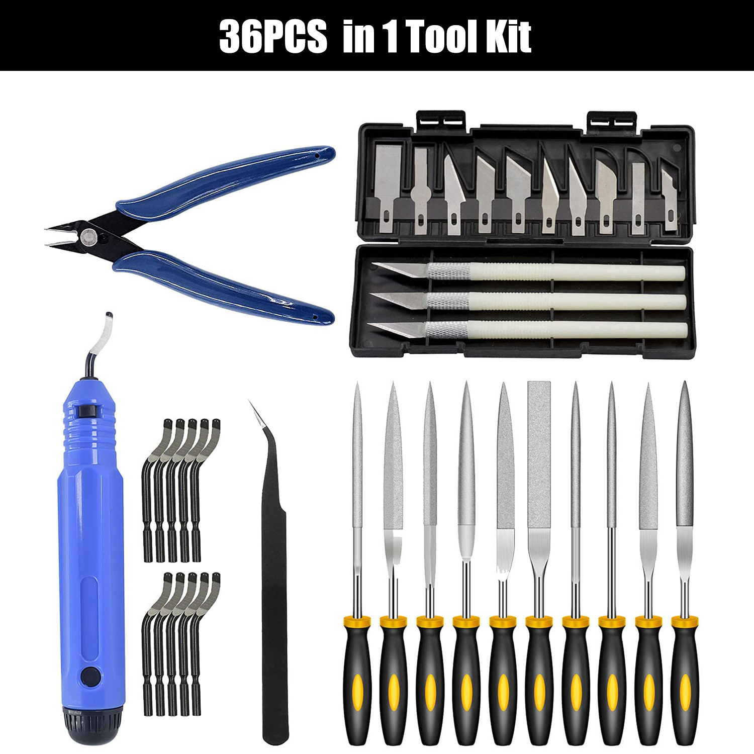 3D Print Tool Kit Debur Tool, Cleaning, Finishing and Printing Tool,3D Print Accessories for Cleaning, Finishing and Cutting: Yellow