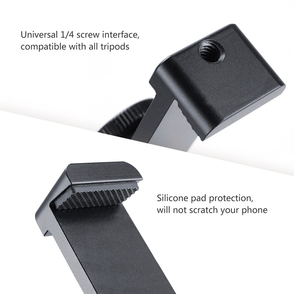 ULANZI ST-02L adaptador de trípode de aluminio para teléfono móvil con micrófono, soporte de zapata fría para iPhone X XS MAX, Android, dispositivo de instalación Vlog