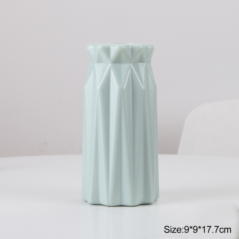 Vaas PE Plastic Slip Vallen Draagbare Huishoudelijke Unieke Vaas Bloemstuk Container Woondecoratie Origami Wit