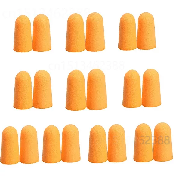 MOONBIFFY 10 Paar Weiche Orange Schaum Ohr Stecker Verjüngt Reise Schlaf Lärm Prävention Ohrstöpsel Lärm Reduktion für Reise Schlafen