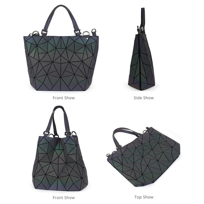 Frauen handtaschen 3 stücke tasche einstellen leucht umhängetaschen für frauen brieftasche Geometrische schulter tasche weibliche geldbörse und handtasche tote