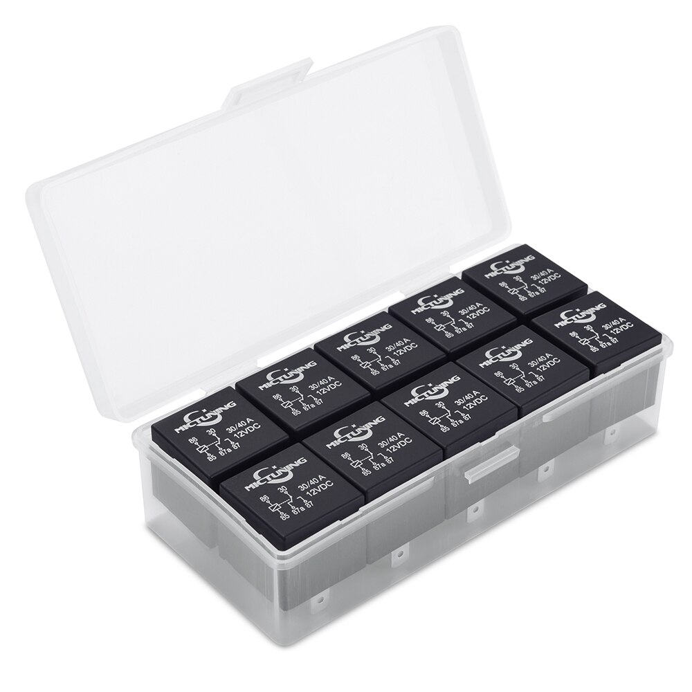 MICTUNING 10pcs/set 5 pin SPDT Relay LED Light Bar Replacement Relays DC 12V 30/40 Amp Universal for Auto Car Truck Accessories