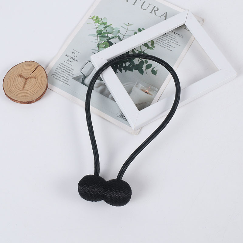 2/4 Uds. Alzapaños de cortina de bola magnética, accesorios de cuerda para atar, varillas, accesorios para respaldos, Clips de hebilla, soporte de gancho para decoración del hogar: YELLOW / 55-90 cm