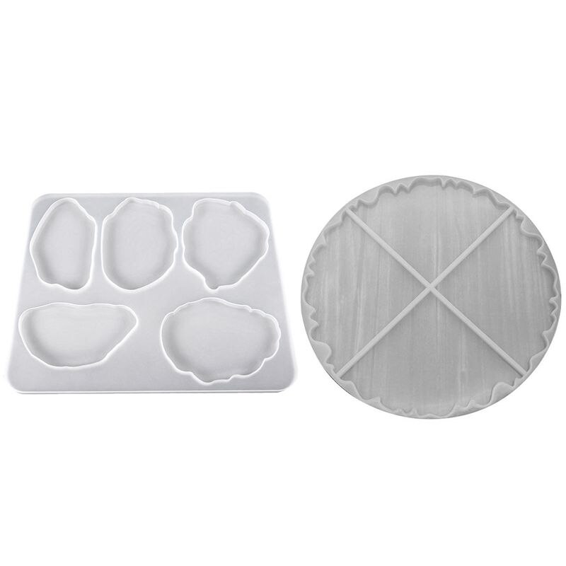 Agaat plak siliconen hars mal, onregelmatige onderzetter mal & grote agaat onderzetter hars mallen 1 pak puzzel siliconen mal