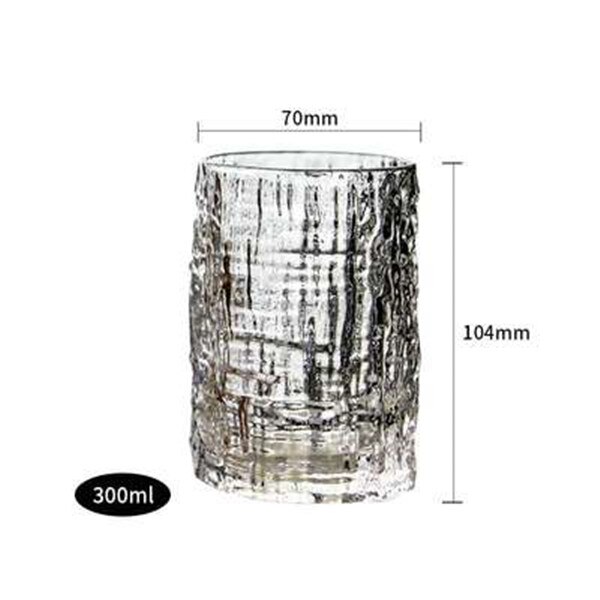 2Pcs Japanese Wine Glass Bark Pattern Beer Glass Vodka Whisky Cup Home Transparent Milk Juice Coffee Glass Cup: No phnom penh 1