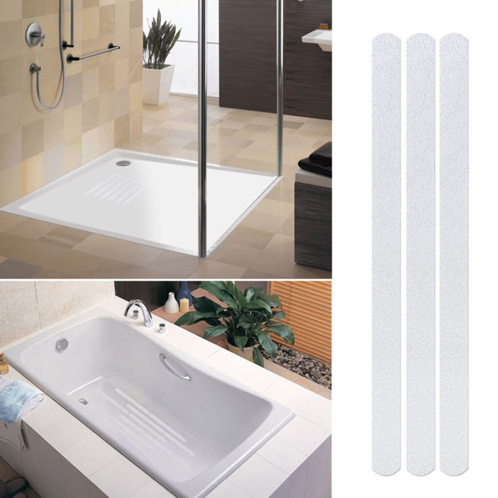 Tiras de seguridad antideslizantes para baño, Pegatinas transparentes antideslizantes para ducha, escaleras y suelo, 12 Uds.