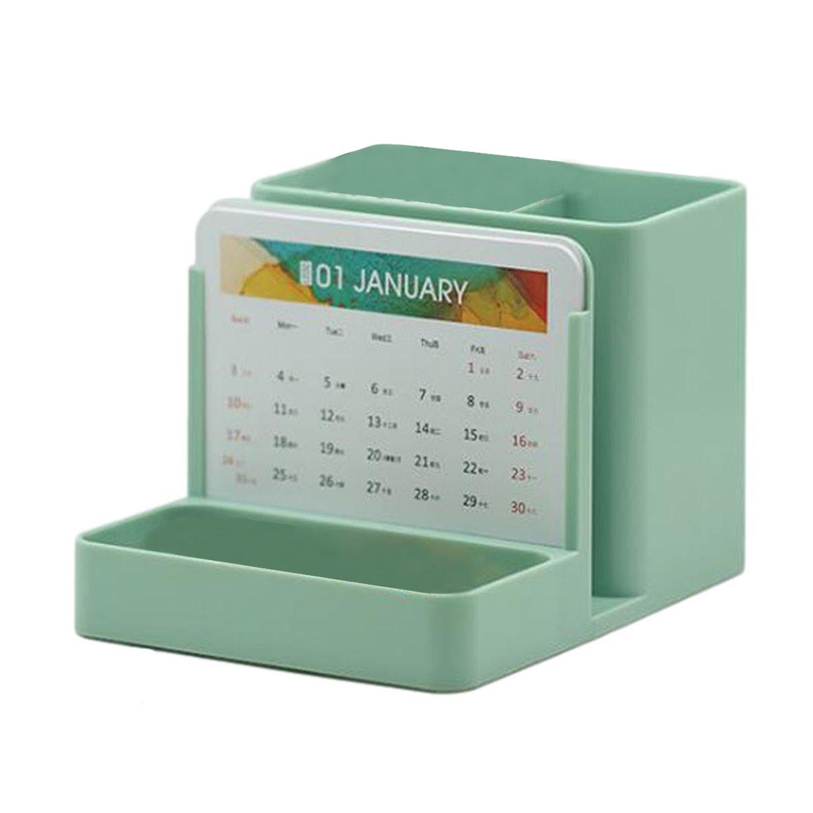 Organizador de plástico para escritorio 40 , calendario, , portalápices, calendario de escritorio, caja de almacenamiento, organizador de almacenamiento de desechos con Control remoto: C