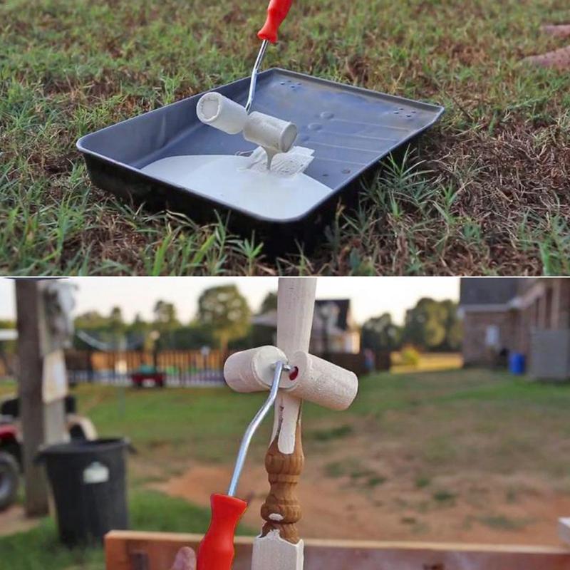 Multifunctional DIY Double Paint Roller Brush Tool Set Household Use Wall Decorative Handle Flocked Edger Painting Brushes Tool